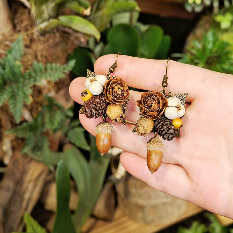 Vintage Wooden Plant Earring U - Body Jewelry Wholesale recension och pris