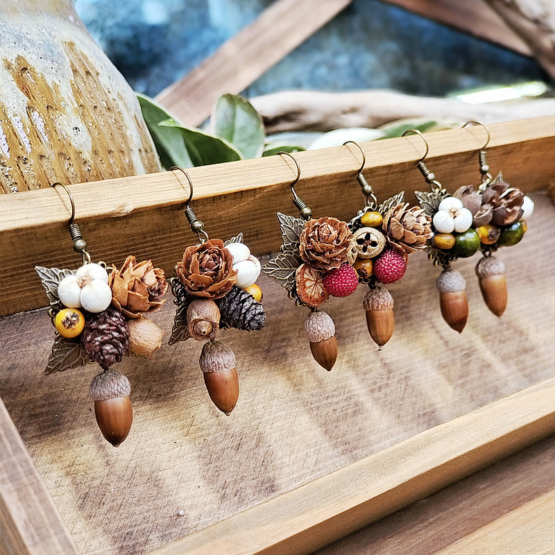 Vintage Wooden Plant Earring U - Body Jewelry Wholesale recension och pris