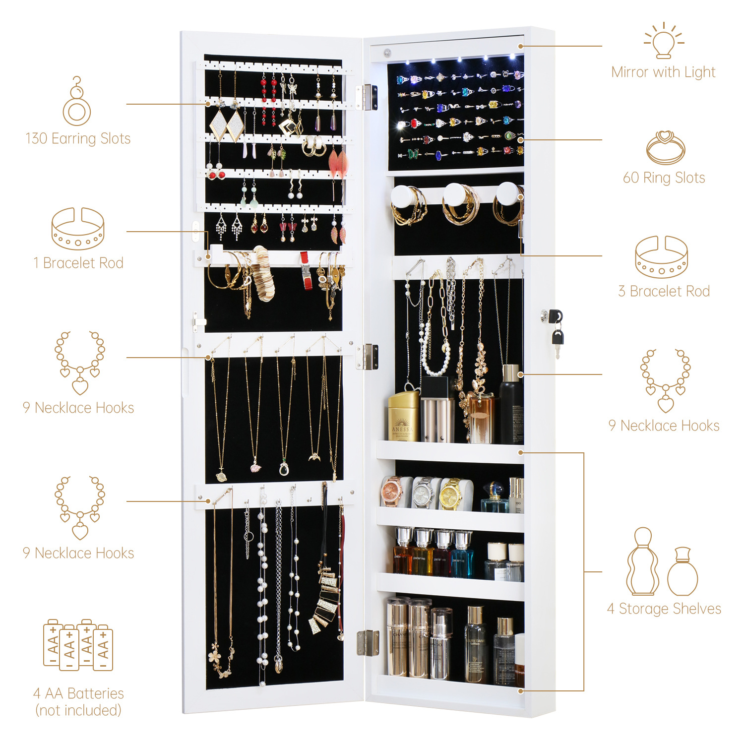Jewelry cabinet storage mirror - Body Jewelry Manufacturers recension och pris