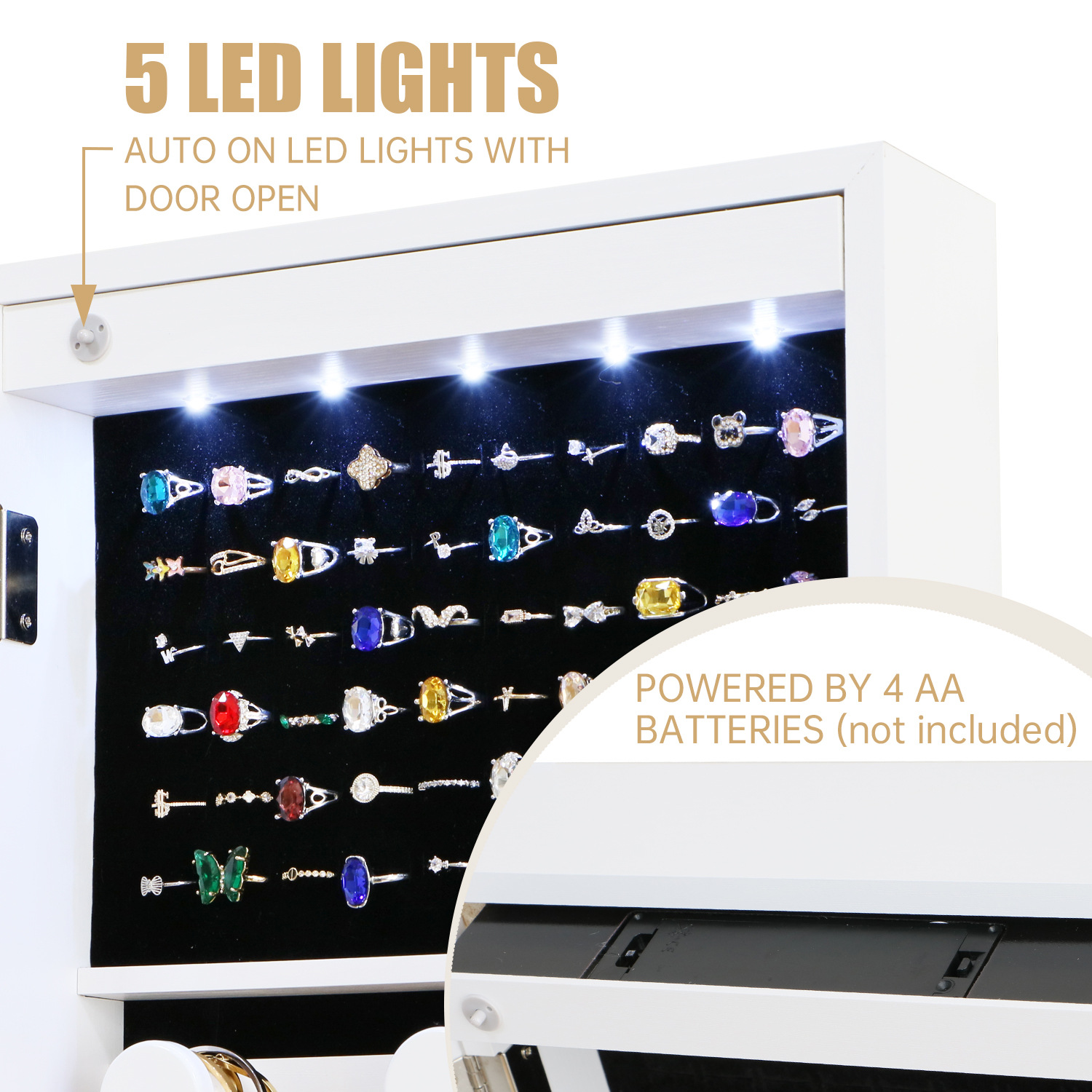 Jewelry cabinet storage mirror - Body Jewelry Manufacturers recension och pris