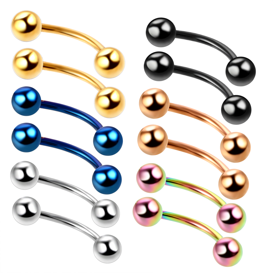 Lot of 2pcs Titanium Anodized  - Eyebrow Curved Barbell recension och pris